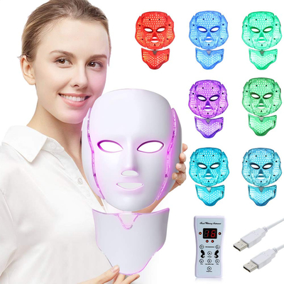 kaufen 7 führte helles Gesichtsmaske-Therapie-Hautpflege-Blau u. rotes Licht für Akne-Photon-Maske on-line-Fertigung