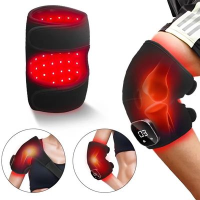 Infrarot-LED-Kniebefestigung mit Vibration und Hitze      660/850nm Rotlichttherapie-Gerät für Arthritis, Verletzungswiederherstellung und Schmerzbehandlung