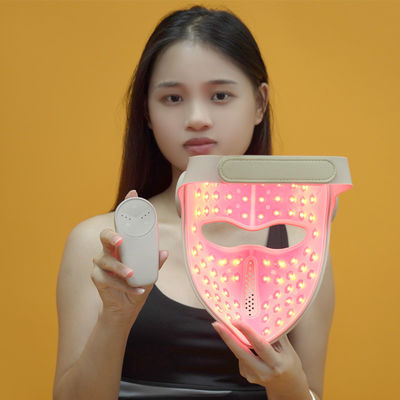 Gesichtsmaske zur Therapie mit rotem Licht mit mehreren Wellenlängen 288 LEDs (660/460/850/1064nm), drahtlos, 3 Timer-Einstellungen, CE/FCC/RoHS-zertifiziert