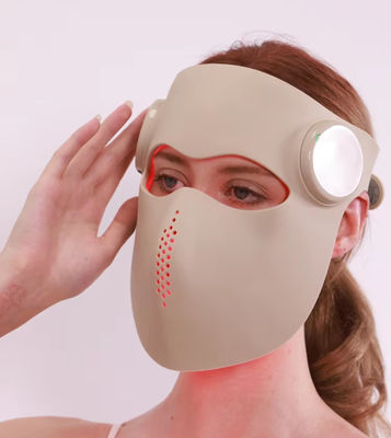 Wireless 3D LED Gesichtsmaske 288 LED-Chips, 660nm 460nm 850nm 1064nm Lichttherapie, 2 Modi, Timer, Verjüngung und Anti-Aging Hautpflege Gerät
